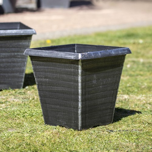 Brushed silver square - brushed, planter