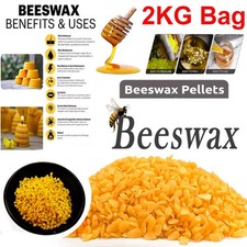 2KG Bag Yellow Beeswax Pellets DIY Bee Wax No Add Easy Melt Candles Bee Wax