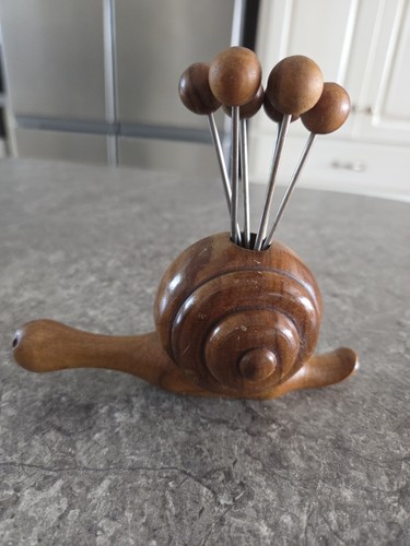 Vintage wooden snail - vintage, cocktail