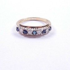 Sapphire and Cubic 9 carat gold ring Size L