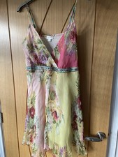 Women's Pomodoro Mini Floral Dress UK Size 16 Floaty Beaded Fairy Cottage VGC