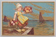 Vintage Postcard Dutch Girl in