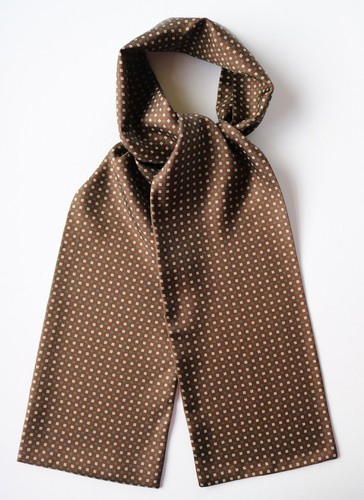 Silk scarf cravat brown - cravat.,