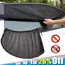 2Pcs Large Car Sun Shade Mesh Cover Blind Front/Rear Side Window UV Protection