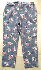 LADIES VERY SIZE 14 BLACK & WHITE FLORAL PRINCE OF WALES CHECK TROUSERS
