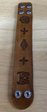 Hand Tooled Leather Wide Cuff