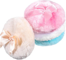 4 PCS Large Fluffy Body Powder Puff, Soft Powder Puff for Body Face, 4 Colors Wa