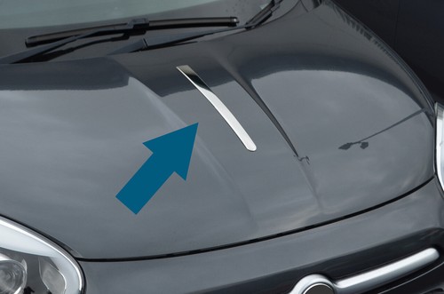 Chrome bonnet hood accent trim - bonnet,