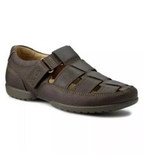 Clarks Men’s Sandals RECLINE OPEN Mahogany Leather UK 9.5 / 44 Wide Fit