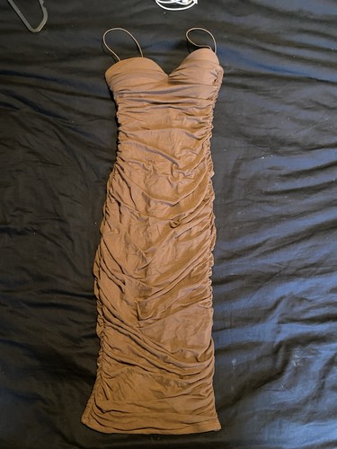Polly brown ruched evening - brown,