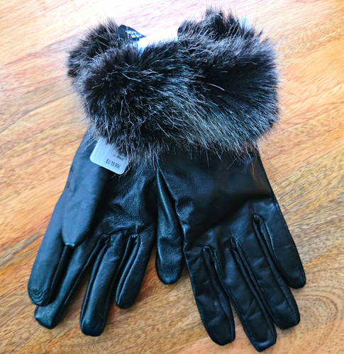 New look black leather lined - black,