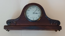 Vintage wooden  8 day mantle clock  for restoration  spares carved front