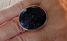 blue sandstone 925 ring very generous size stone size p.