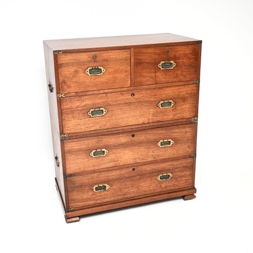 Antique teak military campaign - antique,