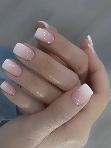 24x short square false nails - short,