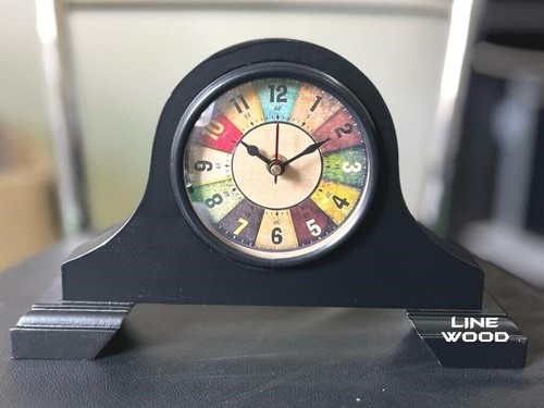 Wooden table top clock - table,