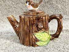 VINTAGE NOVELTY TEAPOT CERAMIC POTTERY TREEPOT DESIGN BOB HERSEY
