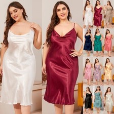 Plus Size Long Women Satin