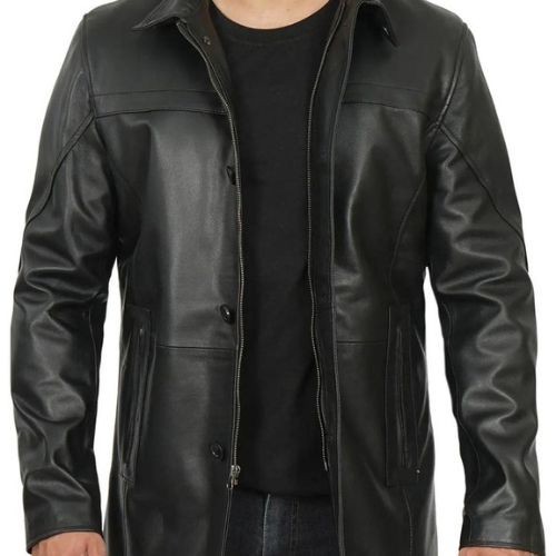 Men black genuine - men's, leather
