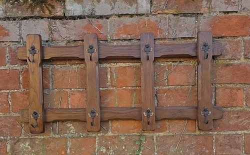 Antique vintage oak coat - oak, rack