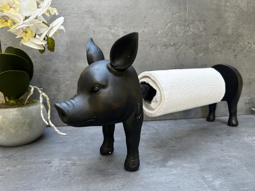 Pig shaped kitchen roll holder - shaped,