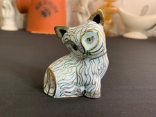 Vintage Cloisonne Cat white