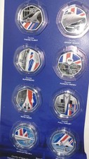 Concorde 50th Anniversary Silver Commemorative Coin Complete Collection 8 Coins