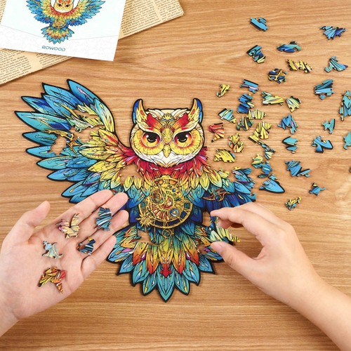 Rowood owl flower wooden - owl,