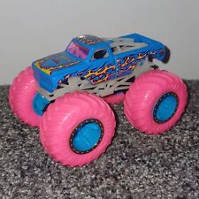 Pink Blue Hot Wheels Monster Truck With Flames Rare Glow In The Dark Series 1:64