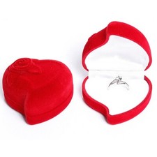 Ring Box Red Love Heart NEW Luxury Flocked Engagement Wedding Proposal By TRIXES
