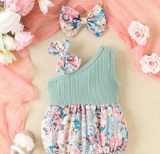  Baby Girls Floral Romper With