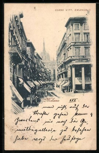 Postcard milano corso - postcard,