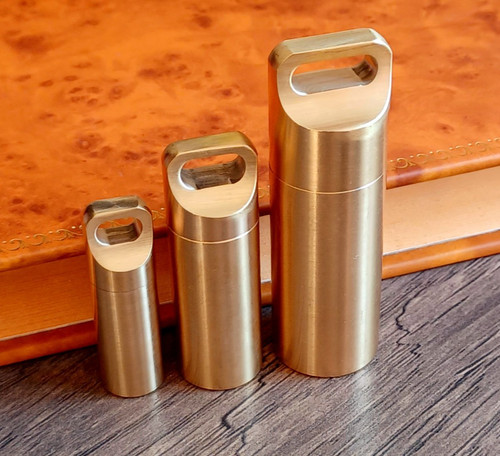 Mini brass pill case - pill,
