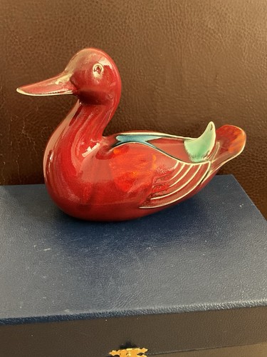Poole pottery red delphis duck - pottery,