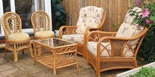 Vintage Cane Conservatory Sofa Set | 5-Piece Garden Furniture!! Best Deal!!