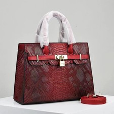  Women & Ladies 2in1 Tote Bag - Crocodile Embossed Vegan Leather Satchel Handbag