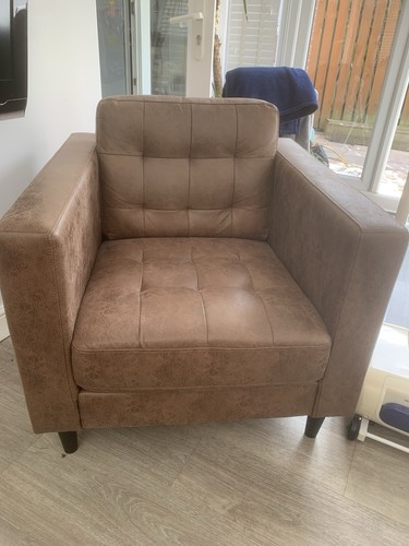 Brown faux leather - faux, armchair