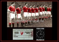 MANCHESTER UNITED FC v RED STAR 1958 BUSBY BABES LAST LINE UP EXCLUSIVE A4 PRINT
