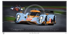 ASTON MARTIN LMP1 LOLA LE MANS GULF 007 AMR 2009 NEW PAINTING PRINT CHRIS DUGAN