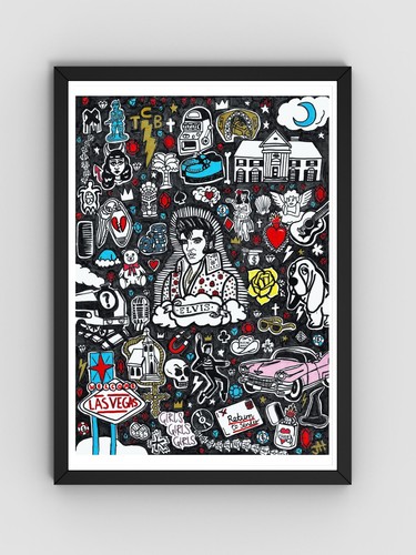 Elvis presley art print - print, a4