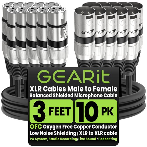 Xlr cables 3ft pack - cables,