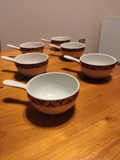 Set of 6 Vintage Villeroy & Boch fondue dishes