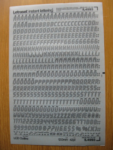 Letraset upper case - x, num