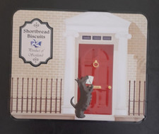 Small Embossed Airtight Rectangular Tartan Scottie Dog Biscuit/Storage Tin