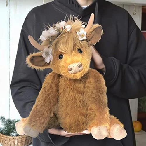 Realistic highland cow plush - highland,