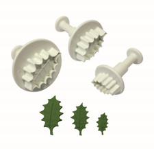 PME VEINED HOLLY LEAF Plastic Icing Plunger Cutters Sugarcraft Cake ALL SIZES