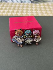 Butler and Wilson Vintage Crystal dancing cats brooch