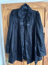 Ladies French Connection Black Duffle Coat Size 16 In Good Condition