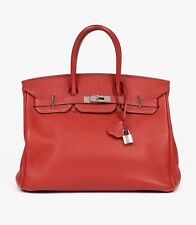 Hermès Rouge Vif Togo Leather Birkin 35cm Retourne