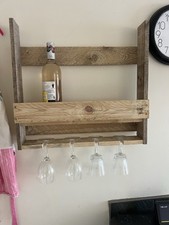 Hand made rustic Reclaimed Wood Wine Rack & Glass Rack